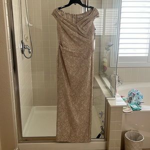 Calvin Klein Cream Long Formal Dress